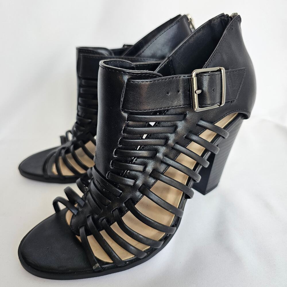New Delicious Women's 6.5 Strappy Gladiator‎ Open Chunky Heel Sandal